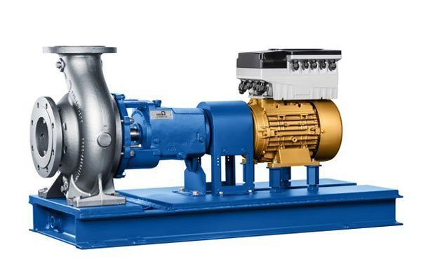 KSB MegaCPK procespomp met Supreme motor en PumpDrive voor energiezuinige industriële toepassingen