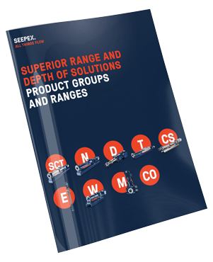 Seepex brochure met productgroepen en pompreeksen voor industriële toepassingen